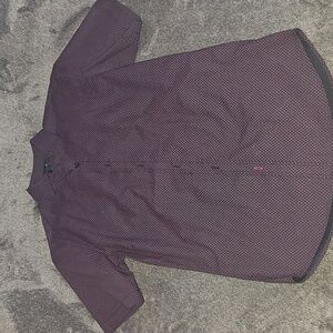 Beverly Hills Polo Club Maroon Patterned Shirt